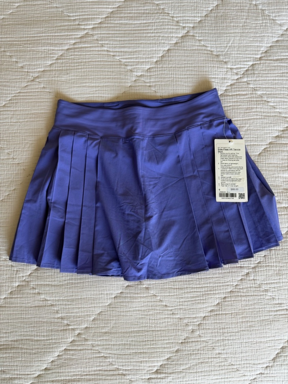Lululemon Side-Pleat High-Rise Tennis Skirt Charged Indigo NWT